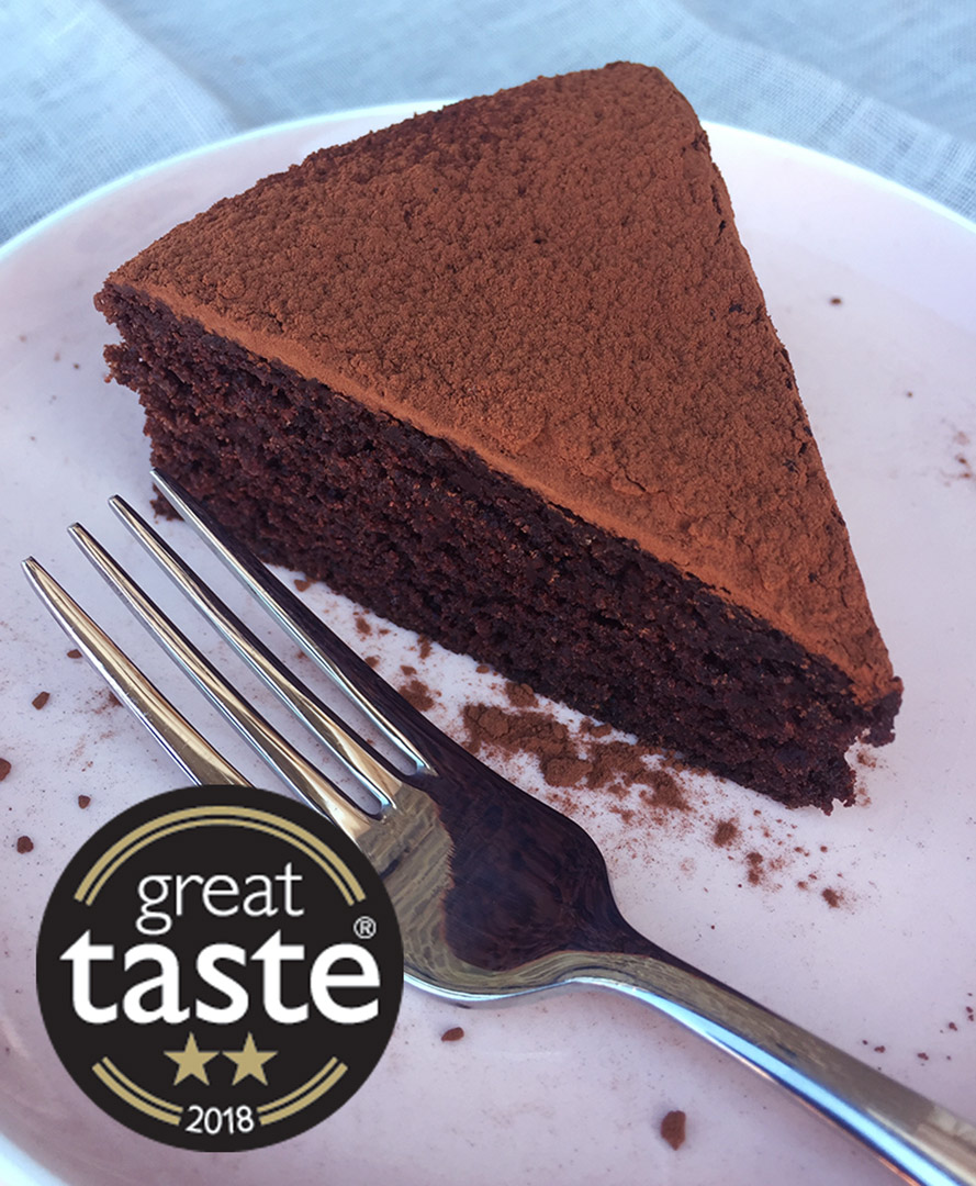 My gluten free, dairy free Chocolate & Olive Oil Cake is a 2-star Great Taste Award winner. All ingredients gluten-free and dairy-free